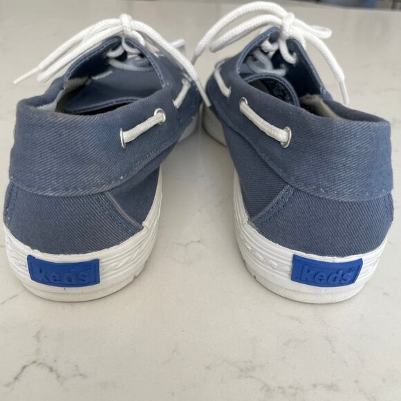 Keds Charter Nautical Casual Slip On Canvas Deck Shoes Blue + White Sz 7.5 - Picture 4 of 11